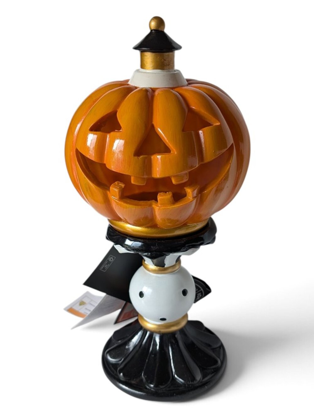Hallow Home Spooky LED Light Up Pumpkin Pedestal Figurine NWT